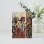 Jezus geneest het blinde man briefkaart (Staand voorkant)