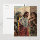 Jezus geneest het blinde man briefkaart (Voorkant / Achterkant)