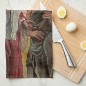 Jezus geneest het blinde man theedoek (Quarter Fold)