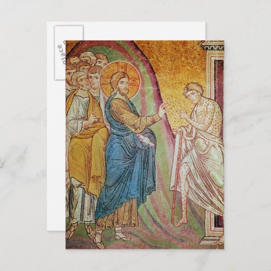 Jezus geneest leder briefkaart (Voorkant / Achterkant)