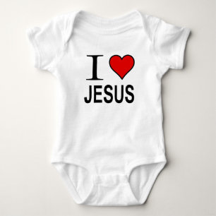 Jezus geschenken Ik hou van Jesus logo op Baby cre Romper