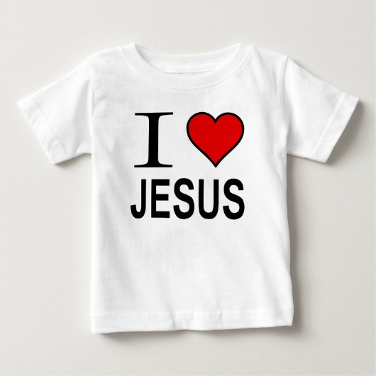 Jezus geschenken Ik hou van Jesus logo op baby shi (Voorkant)