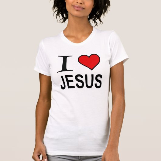 Jezus geschenken Ik hou van Jesus logo op shirt (Voorkant)