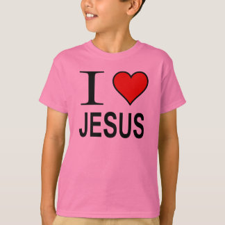 Jezus geschenken Ik hou van Jesus op Biologisch sh T-shirt