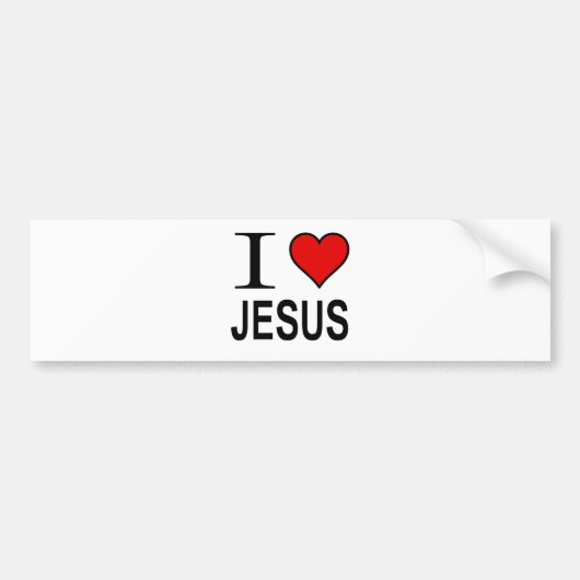 Jezus geschenken Ik hou van Jezus Bumpersticker (Voorkant)