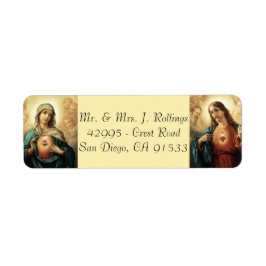 Jezus & Gezegende Maagd Maria retour adreslabels Etiket