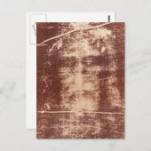 Jezus gezicht dicht bij de Shroud van Turijn Briefkaart (Voorkant / Achterkant)