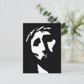 Jezus gezicht in het wit je achtergrond briefkaart (Staand voorkant)