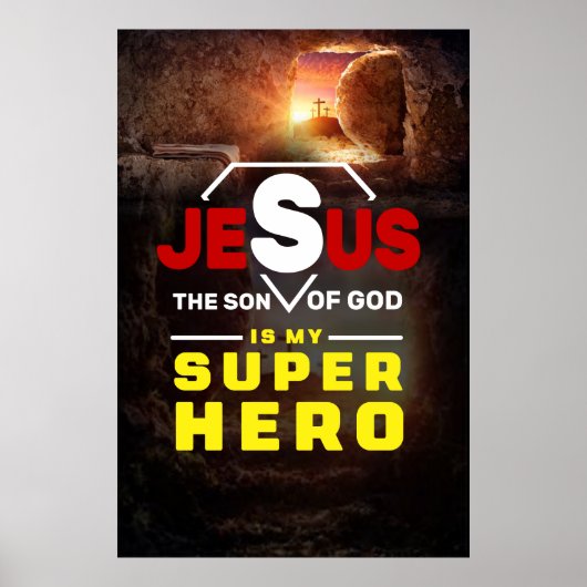 Jezus Gift, Christelijk Gift, Jezus is mijn superh Poster (Voorkant)
