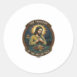 Jezus Ging Laat Nacht Taco Straatvoedsel Dronken H Ronde Sticker