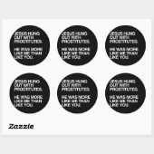 Jezus ging om met prostituees ronde sticker (Vel)