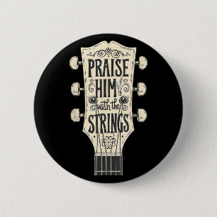 Jezus gitaristen prijzen hem met de snaren ronde button 5,7 cm