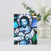 Jezus Glas in lood Briefkaart (Staand voorkant)