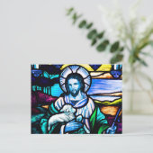 Jezus Glas in lood Briefkaart (Staand voorkant)