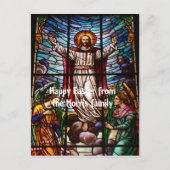 Jezus/Glas in lood Happy Easter bewerkbare tekst Briefkaart (Voorkant)