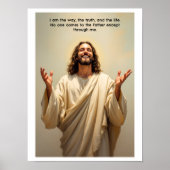 Jezus glimlachend ben ik de Weg van de Waarheid en Poster (Voorkant)