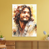 Jezus glimlachend canvas afdruk (Insitu (Woonkamer))