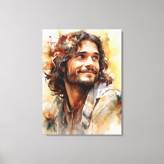 Jezus glimlachend canvas afdruk (Voorkant)