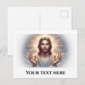 Jezus Glimlachend met gastvrije handen Briefkaart (Voorkant / Achterkant)