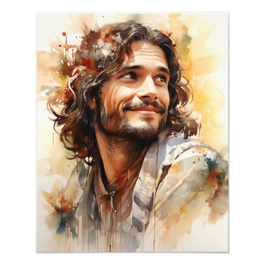 Jezus glimlacht foto foto afdruk (Voorkant)