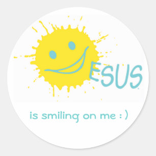 Jezus glimlacht naar mij! Sticker