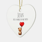 Jezus glimlacht naar mijn geloof Gepersonaliseerd  Keramisch Ornament (Links)