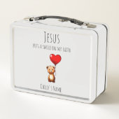 Jezus glimlacht op mijn geloof Gepersonaliseerd lu (Achterkant)