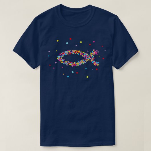 Jezus God Vis Ichthys Bijbel Christus Kerk T-shirt (Design voorkant)