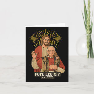 Jezus God zegene Paus Leo XIV Kaart