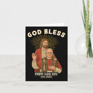 Jezus God zegene Paus Leo XIV Kaart