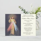 Jezus Goddelijke Barmhartigheid Eerste Heilige Com Kaart (Staand voorkant)