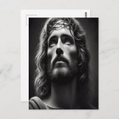 Jezus goddelijke herder met tedere blik briefkaart (Voorkant / Achterkant)