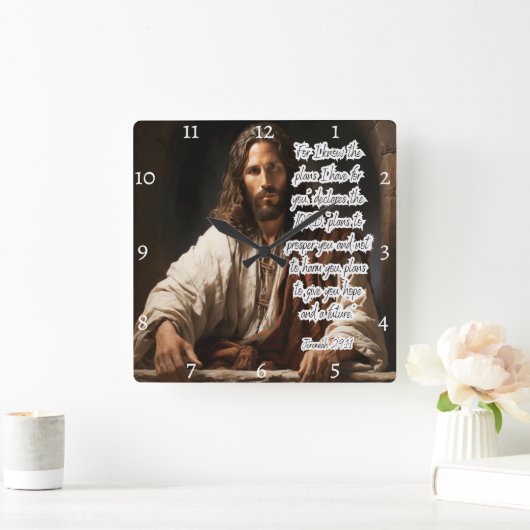 Jezus: Gods plannen, hoop, toekomst Vierkante Klok (Huis)