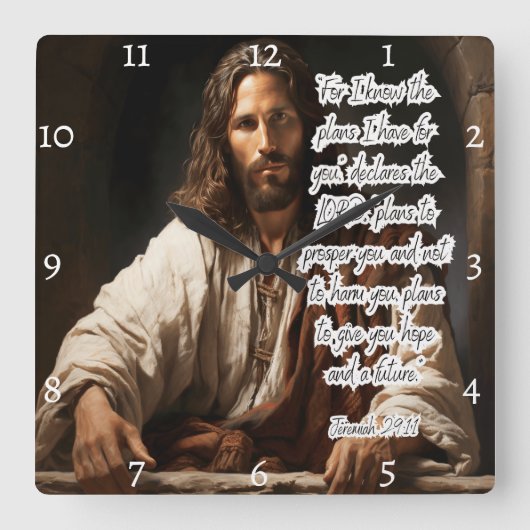 Jezus: Gods plannen, hoop, toekomst Vierkante Klok (Voorkant)