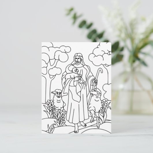 Jezus goede herder briefkaart (Staand voorkant)