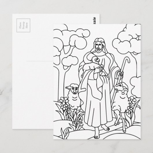 Jezus goede herder briefkaart (Voorkant / Achterkant)