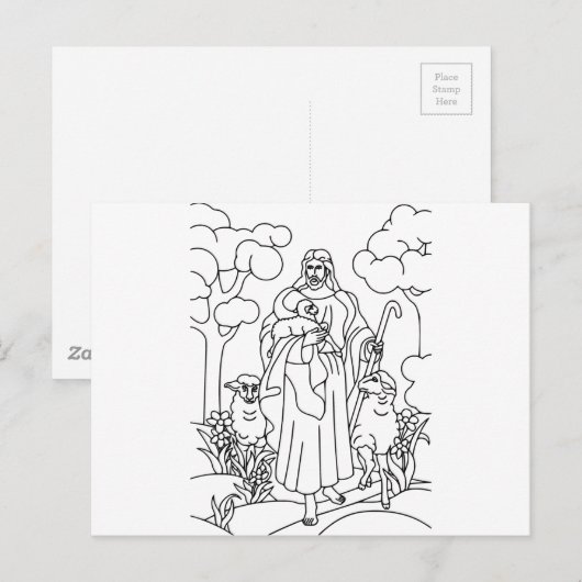 Jezus goede herder briefkaart (Voorkant / Achterkant)