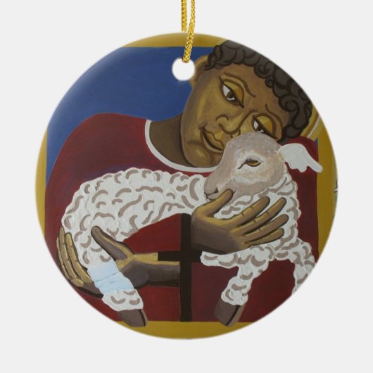 Jezus - Goede herder Keramisch Ornament (Voorkant)
