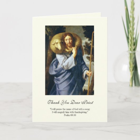 Jezus Goede Herder Priester Aanmoediging Kaart (Voorkant)