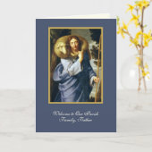 Jezus Goede Herder Welkom Parochie Priester Kaart (Gele Bloem)