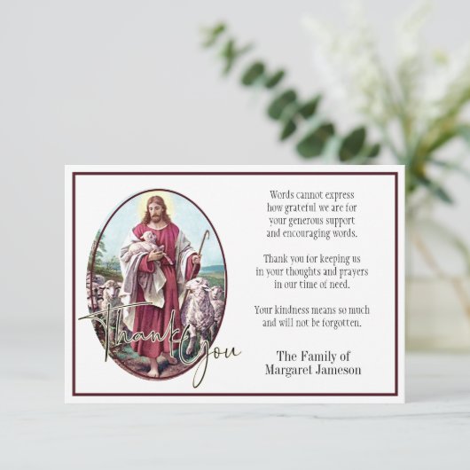 Jezus Good Shepherd Religieuze Dankjewel Bedankkaart (Staand voorkant)
