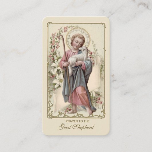 Jezus Good Shepherd  religieuze Heilige Gebed Plaatskaartje (Voorkant)