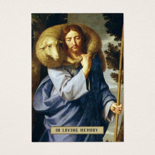Jezus Good Shepherdi Religieuze Sympathie Funeral Visitekaartje (Voorkant)