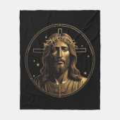 Jezus Goud 1 Fleece Deken (Voorkant)