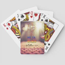 Jezus Gouden Kruis Hij Is Opgestaan Mattheüs 28:6 Pokerkaarten