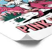 Jezus, grappige memen, Jezus rijdt op een roze din Poster (Hoek)