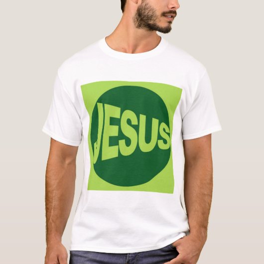 Jezus - Groene stijl T-shirt (Voorkant)