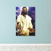 Jezus groet je canvas afdruk (Insitu (Houten vloer))
