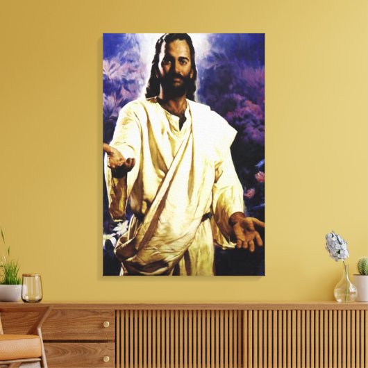 Jezus groet je canvas afdruk (Insitu (Woonkamer))