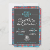 Jezus H. Roosevelt Tartan Birthday Uitnodiging (Voorkant)